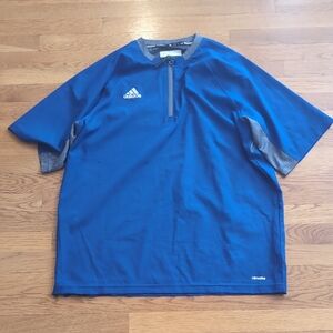 Adidas Men's Blue Shirt with Gray Details